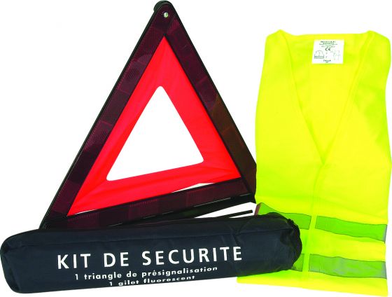  Kit de sécurité en sac zippé (Triangle + gilet fluo)
